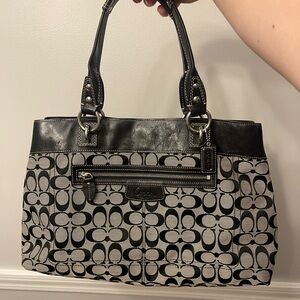 Coach Black and Gray Signature Tote